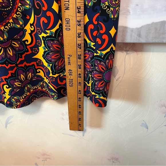 TIANA B. Slinky Liquid Knit Midi Dress Women S Paisley BOHO Drop Cowl Neck Retro - Picture 12 of 14